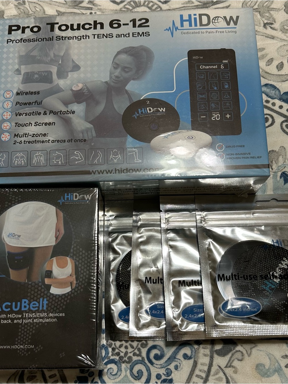 Pro Touch 6-12 TENS & EMS Unit with AcuBelt - Black/White
